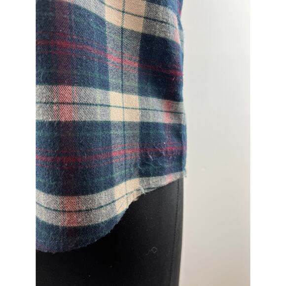 Lovers + Friends Blue Plaid Long Sleeve Button-Down Embellished Shirt Size XS - Picture 4 of 10